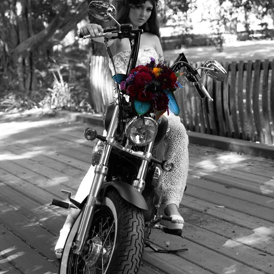 noni girl on motorbike